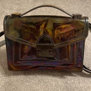 Loeffler Randall mini rider black iridescent